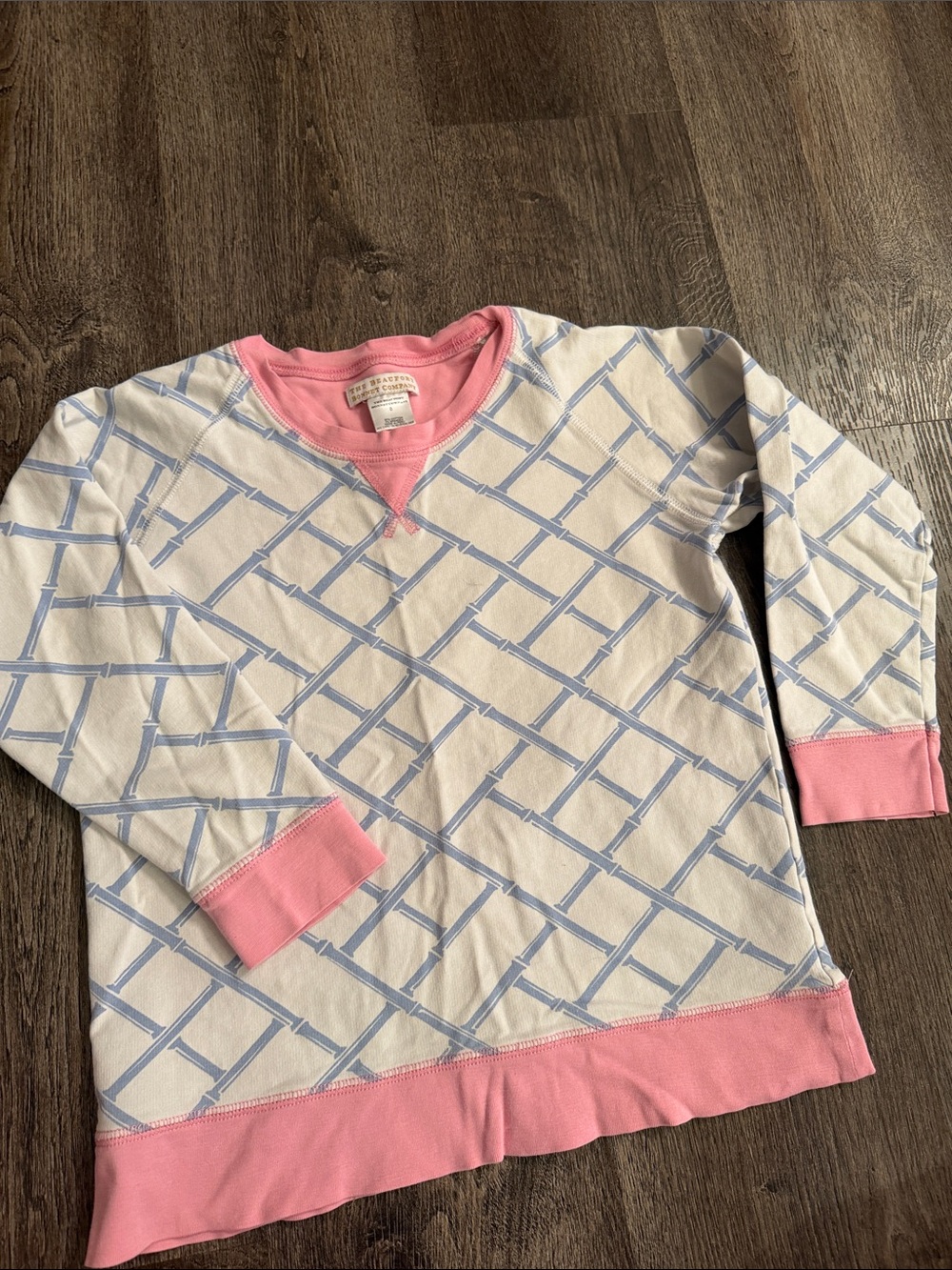 Cassidy Comfy Crewneck - Bamboo Proverbs with Hamptons Hot Pink 8